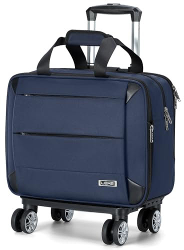 Lekespring Borsa per Laptop con 4 Ruote, Borsa Pilotina Trolley Porta PC, Notebook 15,6, Impermeabile Travel Valigia Trolley per Ufficio Lavoro Viaggi, Uomo Donna, Blu