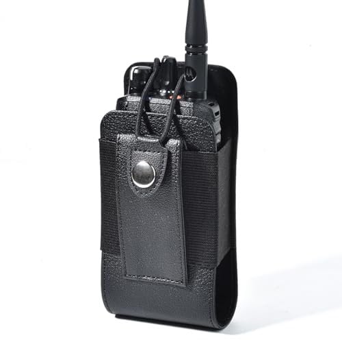 UAYESOK Walkie Talkie Tasche, Funkgeräteholster Leder Tragetasche Beutel Tactikal Funkgeräte Pouch für Präsident CB Motorola DP1400 CP040 GP88 DP4400 Baofeng Hytera Kenwood Zweiweg-Funk