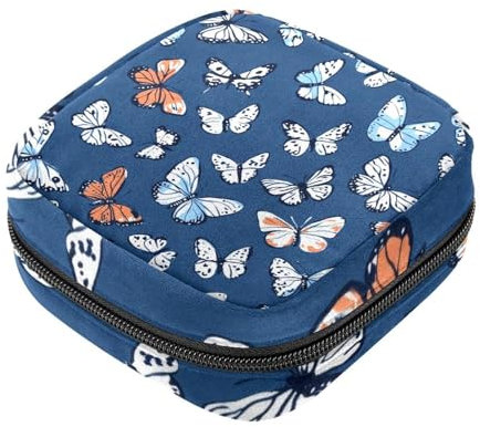 Schmetterlings-Beutel für die erste Periode, für die Schule, Damenbinden-Aufbewahrungstasche, Reißverschluss, Menstruationstassen-Beutel, Tamponbeutel für Frauen