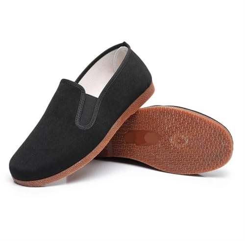 EDAT Schwarze alte Peking-Freizeitschuhe aus Stoff, traditionelle chinesische Kampfkunstschuhe, Herren-Kung-Fu-Wing-Chun-Schuhe(41 EU)