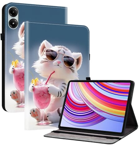 TEDTIKJT Funda para Xiaomi Redmi Pad Pro 12.1 Pulgadas 2024 Tableta Carcasa Flip PU Cuero Protectora con Función de Soporte Carcasa para Xiaomi Redmi Pad Pro 12.1 Funda,Dibujos Animados Tigre