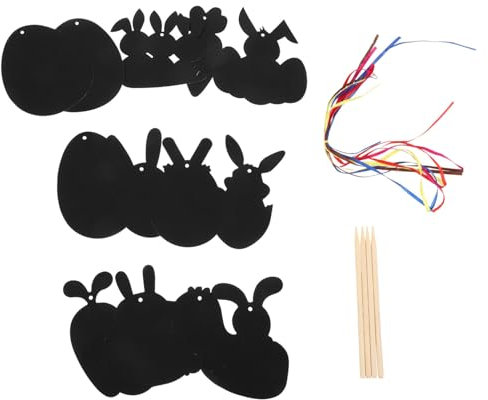 HOMOBABE 1 Satz Easter Kratzbilder für Teiliges DIY Kratzpapier für Ostern Kreative Bastelaktivität mit Sicheren Materialien Einzigartiger Dekoration für Partys und Feiertage