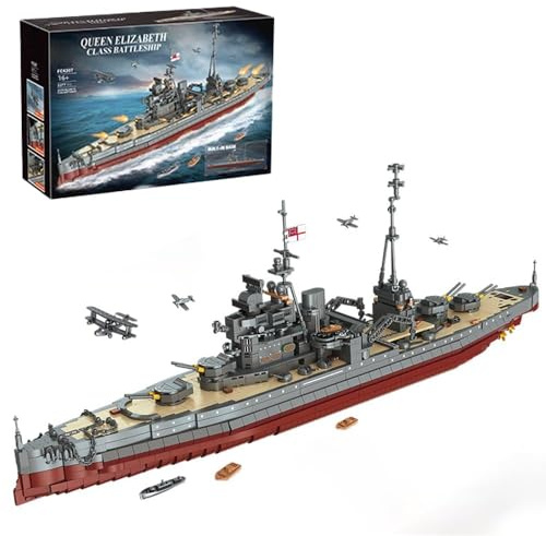 Technic Military Battleship Building Blocks, Military Queen Elizabeth Class Battleship Model Kit - 2277 PCS