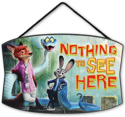 Disney Zootopia 2 Nothing to See Here Hanging Wood Wall Decor | Fun Zootopia Sign for Kids' Bedroom or Play Room