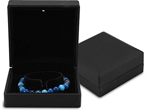 Schmuck Geschenkbox mit LED-Licht, Schmuckkästen für Ring Ohrring Halskette Armband, Display Aufbewahrungskoffer für Hochzeitsantrag Engagement, Universal Verpackung Schmuckschachtel(Armband)