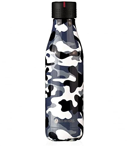 LES ARTISTES Paris A-8162 Bottle'Up, Thermos 500 ml, Gourde isotherme sans BPA, Réutilisable, Garde au chaud 12h et au froid 24h, Acier Inoxydable, Design Camouflage