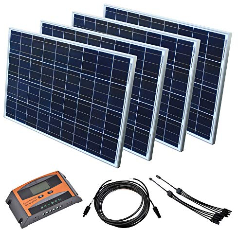 Solar Set 12 V Solaranlage Solarkit PV Inselanlage Wohnmobil Solarmodul Laderegler, Wattzahl:400 W