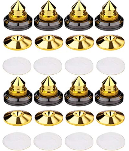 8 pezzi Speaker Spikes, supporto anti-vibrazione per CD audio, subwoofer, giradischi