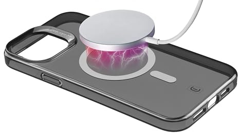 cellularline - Gloss Mag - iPhone 15 Pro - Schutzhülle mit Magneten zum Aufladen und Befestigen am MagSafe Netzteil - Schwarz