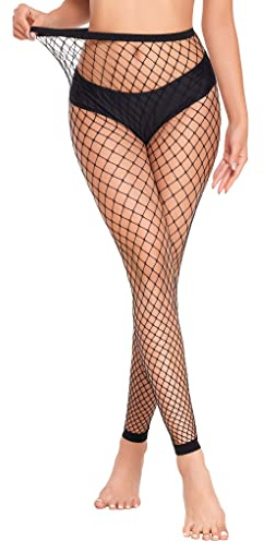 Avidlove Footless Fishnet Tight High Waisted Fishnet Stockings Fishnet Leggings Black