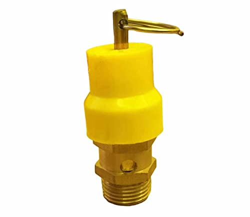 Aurorad 1/2BSP Filettatura Maschio 2/3/4/5/6/7/8/9/10/12.5/15 Bar Ottone Valvola di Sicurezza Aria Valvola di Sfiato Valvola di Rilascio della Pressione Compressore d'Aria (Size : 6 Bar)