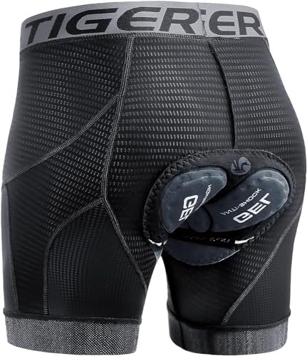 X-TIGER Herren Radunterhose Fahrradhosen mit 5D Sitzpolster Fahrrad MTB Unterwäsche Pro Bike Boxer Größe Kurze Hosen
