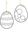 2X Dekohänger Ei | Silhouette | Metall Fensterdeko Hänger | Osterei | schwarz | 30 cm | Ostern Frühling