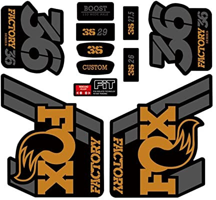 BERFFX Fahrradgabelaufkleber F-O-X 36 Vorderradgabelaufkleber Stoßdämpferaufkleber Mountainbike Stoßdämpferaufkleber Modifizierte Aufkleber (Color : Gold)