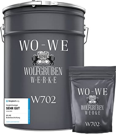WO-WE 2K Pittura per pavimento W702 resina epossidica garage cemento industriali Grigio basalto RAL 7012-2,5Kg