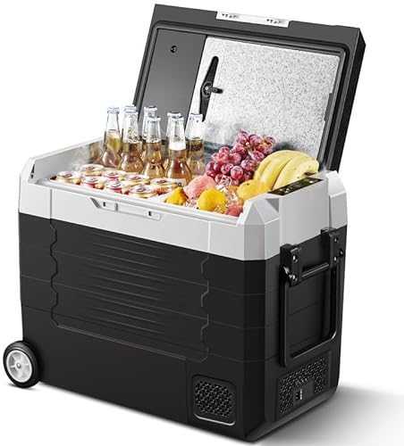 AAOBOSI Kompressor Kühlbox 45L, Kühlbox Auto Mit WiFi-APP-Steuerung, kühlbox Kompressor 12/24 V und 100-240 V, Kühlbox Elektrisch bis -20 °C für Auto, LKW, Boot, Reisemobil,Camping