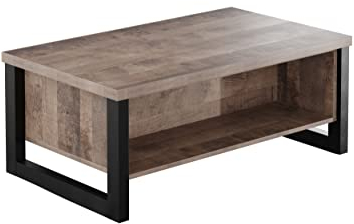 trendteam smart living - Couchtisch Wohnzimmertisch - Wohnzimmer - Emile - Aufbaumaß (BxHxT) 110 x 45 x 65 cm - Farbe Tabak Eiche mit Matera - 2029108C5