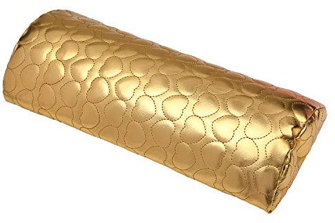 MFUOE Leather Nail Hand Rest Cushion Manicure Hand Pillow Arm Rest Nail Cushion Nail Art Hand Pillow(Gold)