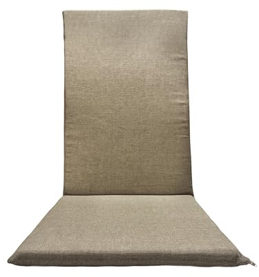 Il Tuo Artigiano Design Auflage für Strandliegen, gepolstert, 120 x 50 cm, hergestellt in Italien, hohe Rückenlehne (Beige)