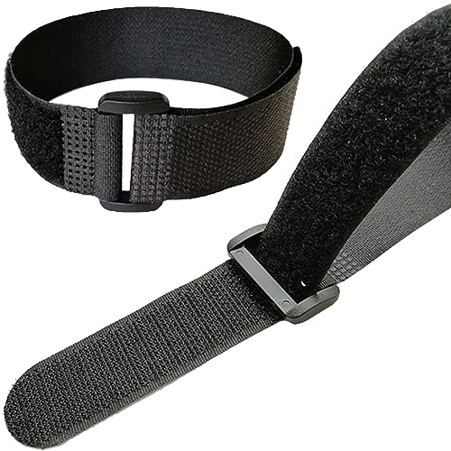 DOANTE Kabelbinder, 5 Stück, Klettverschluss, Schwarz, Nylon, 25mm x 800mm, Wiederverschließbar, für Kabelmanagement, Gartenarbeit, Wohnen und Werkstätten