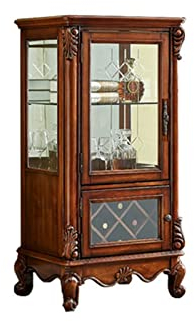 FIONEL Barschrank Weinbarschrank for Alkohol- und Gläsertür, Holzbarschrank mit Weinaufbewahrungsfach for Wohnzimmer und Zuhause Wine Rack
