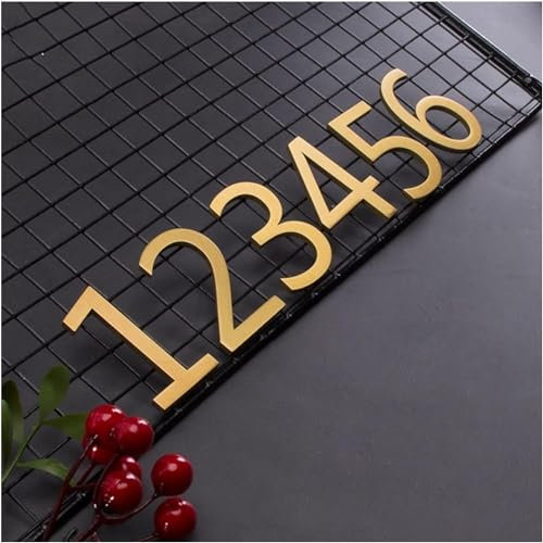 Door number stickers,Door numbers,Brass Digital House Number,Self-adhesive Room Number,Personalized DIY Hotel Villa Letter Number License Plate,1pcs(Color:Number 1,Size:5cm) (Color : Number 6, Size :