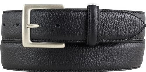 BELTINGER Trachten-Gürtel, 35 mm breit, Herren, Gürtel für die Lederhose, Hosengürtel, strukturiertes Leder, Schließe Altsilber