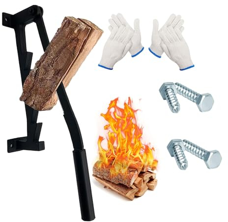 Holzspalter Manuell, Wandhalterung Manueller Holzspalter, 60cm/23.6 Zoll Tragbarer Holz Brennholzspalter, Quick Manuelles Spaltwerkzeug für Heim und Outdoor Anzündholz Spalter Werkzeug, Karbonstahl