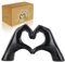 loveparadise Schwarze Dekoration, Herz-Hände, Skulptur für Wohnzimmer, Liebe, Finger, moderne Statue für Boho-Hochzeitsdekorationen, Skulpturen, Heimdekoration für Regale