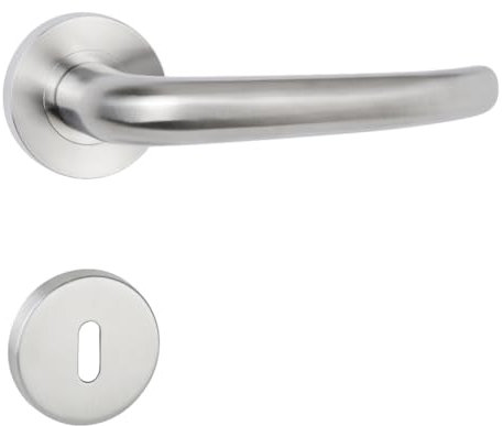 Hermat Türdrücker BB Basic 06 Edelstahl matt Türgriff Drückergarnitur Türklinke, Typ:BB- Buntbart