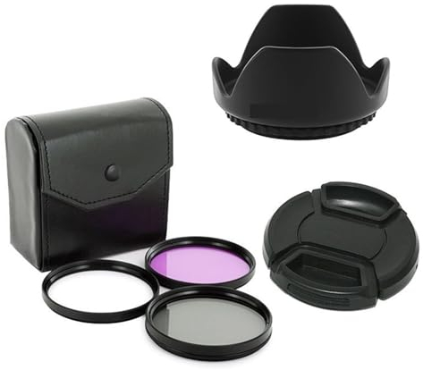 Objektivdeckel Gegenlichtblende UV CPL FLD Filterset, for Nikon D600 D3200 D3100 D7000 D5100 D80 DSLR-Kamera 49 52 55 58 62 67 72 77 mm (Size : 62mm)