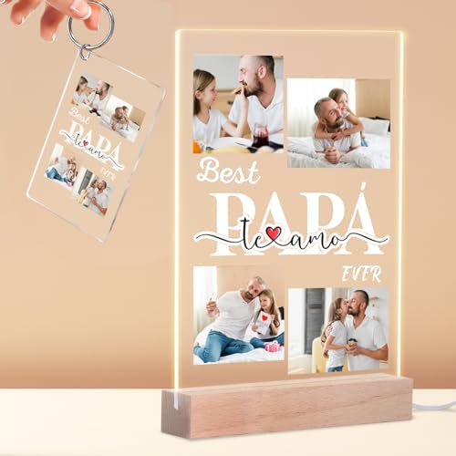 Personalisierte Spotify-Song-Plakette für Vater, individuelles Acrylbild-Album-Cover mit Text, Geburtstag, Vatertagsgeschenk