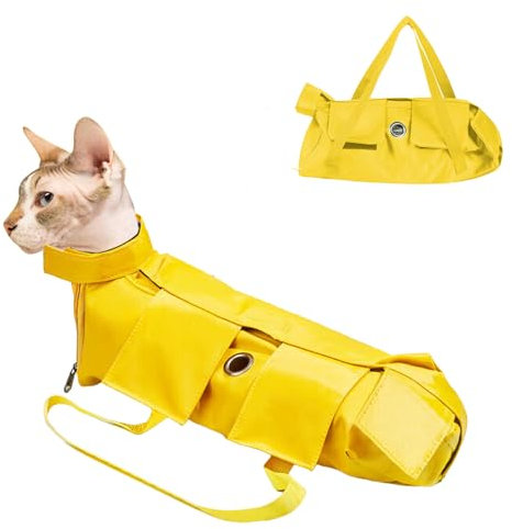 BT Bear Sac de toilettage pliable pour chat - Protection pour le soin des griffes, la coupe des ongles, les gouttes pour les yeux, le nettoyage des oreilles - Anti-griffures et morsures pour animaux