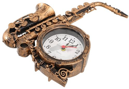 Amosfun Retro Tischuhr Modell Dekoration Handwerk Saxophon Figurine Desktop Uhr Für Schlafzimmer
