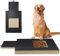 Mauepersu Lijadora de garras para perros con caja para aperitivos y recipiente, placa para rascar para uñas sin estrés, tabla de papel de lija