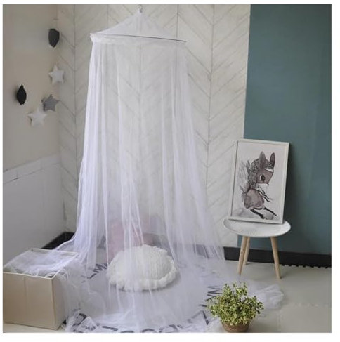 WXCOHB Zanzariera a baldacchino sospesa a Cupola King Sleeping Zanzariera for Camera da Letto Letto Mosche Insetti Tenda in Tulle sospesa(White,S 60X190X600CM)