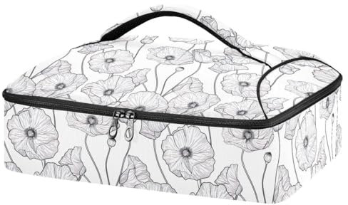 JUMBEAR Beautiful Flowers Insulated Casserole Dish Carrier,Casserole Carrier Bag, Casserole Carriers for Hot or Cold Food Fit for Dinner, Party, Camping