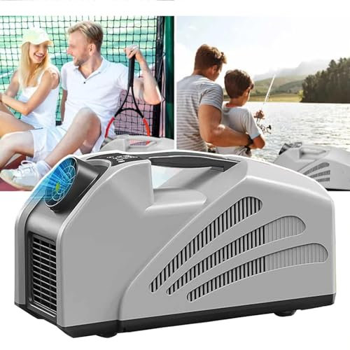 24V Portable Tent Air Conditioner (16℃-30℃), Mobile Outdoor Air Cooler + 3 Wind Speeds, Low Energy Consumption 2350Btu, for Rv/Camper Tent Travel