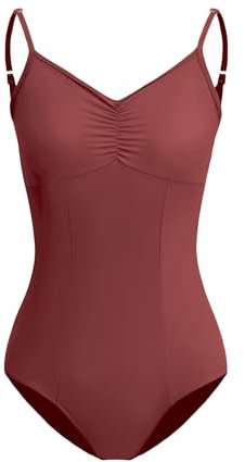 ZYXWVU Ballett Trikot Damen Ärmellos Rückenfrei Ballett Body Tanzbody Damen, C20-rot,XL