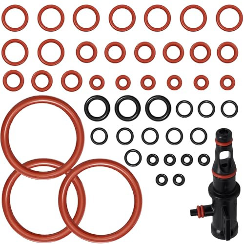 SPOKKI Lot de 45 joints toriques en silicone rouge, kit d'entretien pour machines à café Saeco, Philips, Spidem et Gaggia