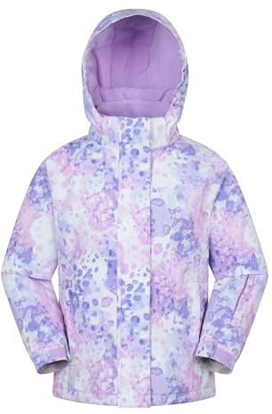 Mountain Warehouse Snowdrop bedruckte Kinder Skijacke - wasserdicht, integrierte Schneefang, abnehmbare Kapuze - für Snowboarding, Wintersport