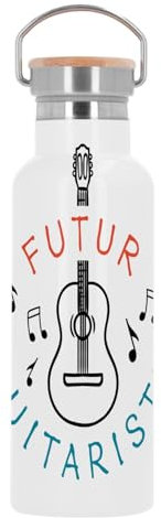 Bouteille Inox Gourde Thermo Isotherme - Futur Guitariste Musique Artiste - 500 ml (17 oz)