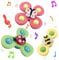 Dunkwckore 3PCS Jouet Bain Bébé, Spinner Bebe Ventouse, Coccinelle Abeille Papillon Animaux Mignons Jouets de Jeux Bain Bebe, Ventouses Rotatives Cadeau pour Tout-Petit, Enfants, Filles, Garçons