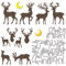 GLOBLELAND Stanzformen Mit Hirschmotiv Für Bastelarbeiten Scrapbooking Metall Mond Stanzformen Tiere Stanzungen Für Kartengestaltung Prägung Fotoalbum Basteldekoration