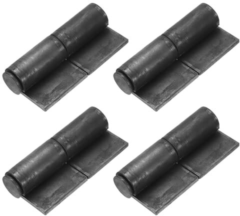 Sourcing Map 4 Pack 3-8/9 x 2 Carbon Steel Weldable Flag Hinges with Removable Pin, Weldable Lift Off Hinges for Metal Gate Swing Door Trailer Ramp