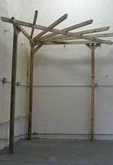 Premium Wooden Corner Pergola Kit – Handcrafted Sculpted Rafters for a Stylish Outdoor Retreat (Green, 2 x 2 m)