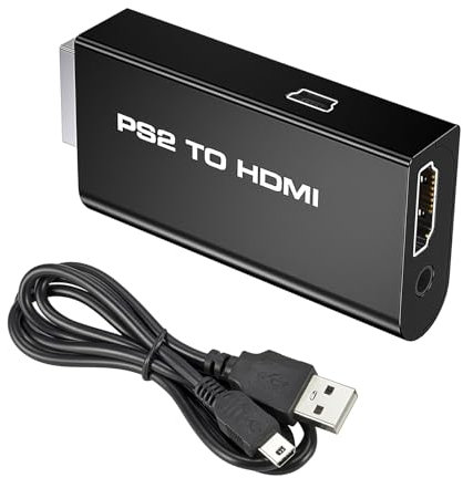 Kasoud Ps2 to HDMI Converter, Ps2 to HDMI, Ps2 to HDMI Converter, Ps2 HDMI Adapter, Video Audio Adapter, Compatible with Playstation 2 Component Output to HDMI for TV Av Hdtv Monitor