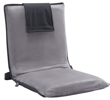 VEVOR Floor Chair, 6-Position Adjustable Meditation Seat with Back Support, Folding Sofa for Reading, TV Watching, or Gaming, Portable Lounge for Kids, Teens, Adults, Gray