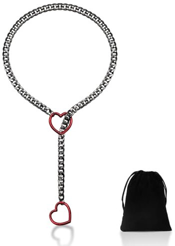 Yamobi Herz Slip Kette Verstellbare Edelstahl Herzkette Mit Herzförmigem O-Ring,Metallkette In Schwarz, Für Mädchen Geburtstagsgeschenk Frau Jahrestag Muttertag Geschenk