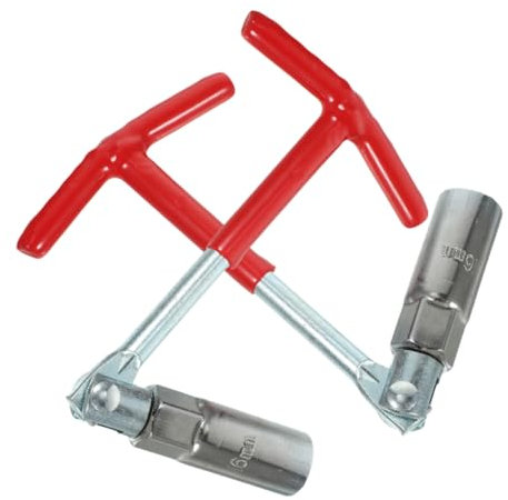 GETAJGHSD 2stücke Universeller Zündkerzenschlüssel Mit Drehbarem Kopf Für Einfache Entfernen Und Einsetzen Von Zündkerzen Engen Motorräumen Gefertigt Robustem Federstahl Für